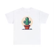 Vibrant Potted Cactus Unisex Heavy Cotton T-Shirt Large