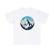 Serene Mountain Climbing Landscape Unisex Heavy Cotton T-Shirt Large