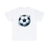 Flying Soccer Ball Unisex Heavy Cotton T-Shirt Large