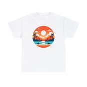 Sunset at the Tropical Oasis Unisex Heavy Cotton T-Shirt Large