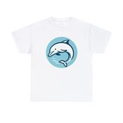 Graceful Dolphin in Water Unisex Heavy Cotton T-Shirt Medium