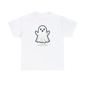 Happy Ghost Unisex Heavy Cotton T-Shirt Small