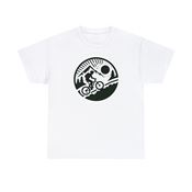 Mountain Biking Through Nature Unisex Heavy Cotton T-Shirt Small