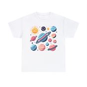 Stars, Planets, & Moons Unisex Heavy Cotton T-Shirt Large