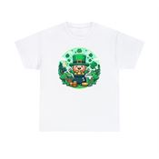 St. Patrick’s Day Lucky Leprechaun Unisex Heavy Cotton T-Shirt Large
